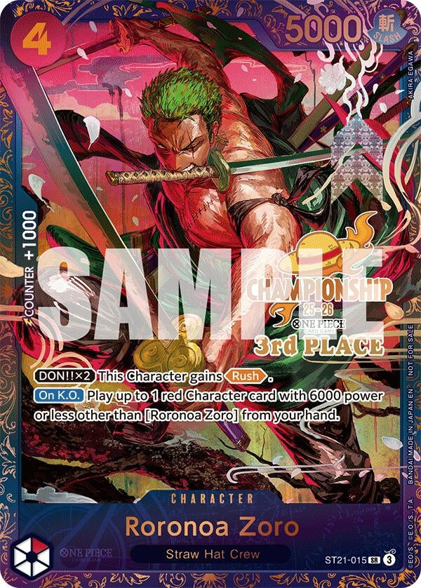 Image for Roronoa Zoro (CS 25-26 3rd Place) (ST21-015) - One Piece Card Game