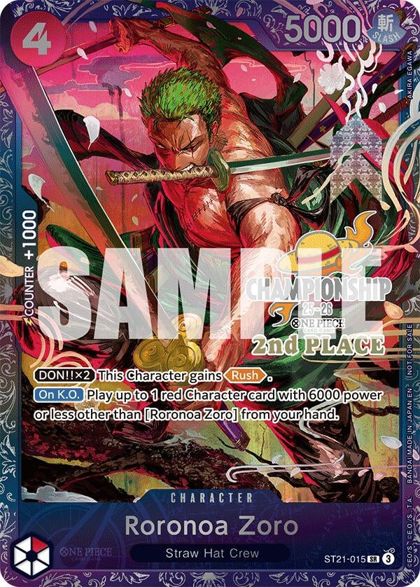 Image for Roronoa Zoro (CS 25-26 2nd Place) (ST21-015) - One Piece Card Game