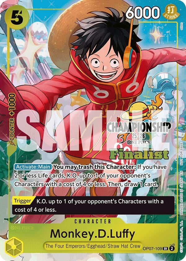 Image for Monkey.D.Luffy (CS 25-26 Finalist Card Set 1) (OP07-109) - One Piece Card Game