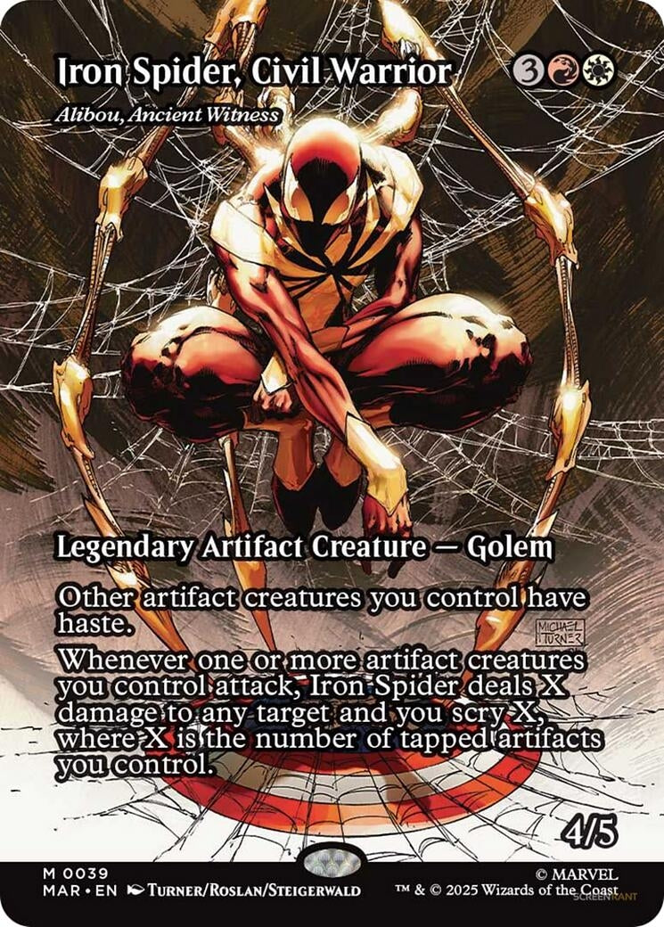 Image for Iron Spider, Civil Warrior - Alibou, Ancient Witness (Borderless) (39) - Magic: The Gathering