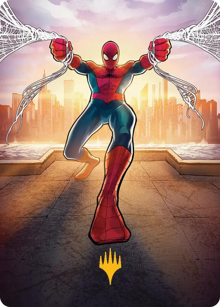 Amazing Spider-Man Art Card (36/54) (Gold-Stamped Planeswalker Symbol) (36) (Art Series: Marvel's Spider-Man)