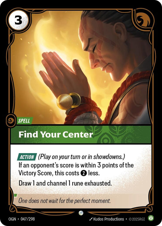 Image for Find Your Center (047/298) (Origins) - Riftbound: League of Legends Trading Card Game