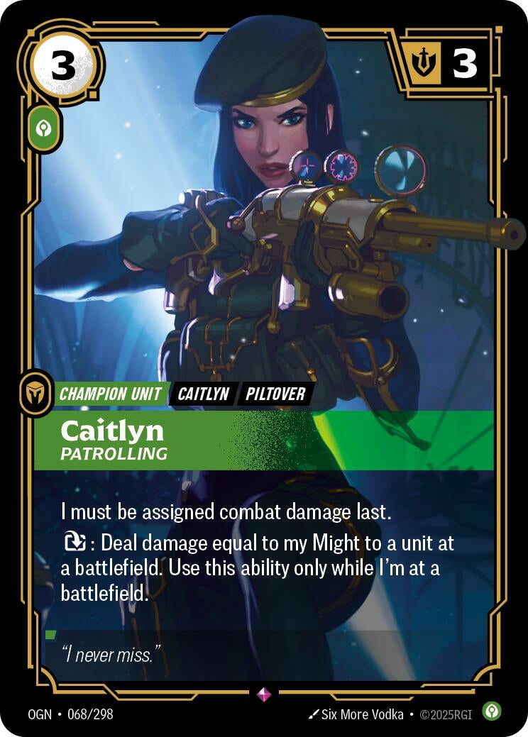 Image for Caitlyn - Patrolling (068/298) (Origins) - Riftbound: League of Legends Trading Card Game