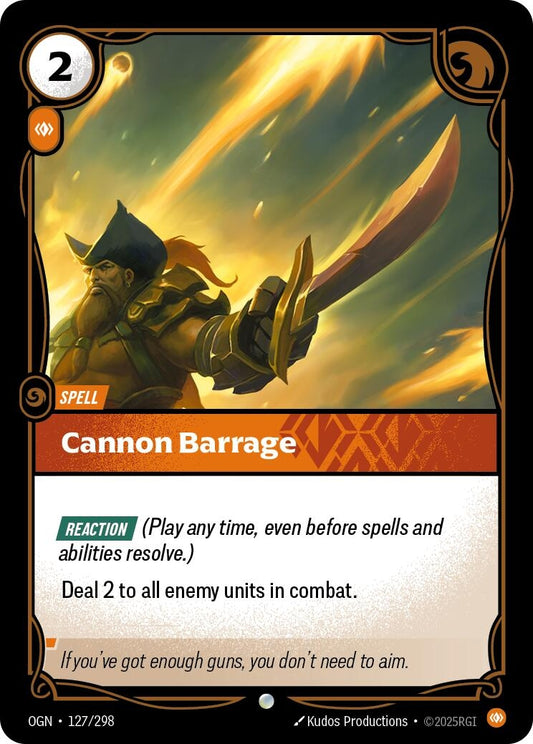 Image for Cannon Barrage (127/298) (Origins) - Riftbound: League of Legends Trading Card Game