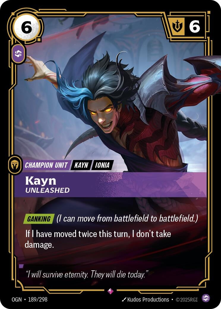 Image for Kayn - Unleashed (189/298) (Origins) - Riftbound: League of Legends Trading Card Game