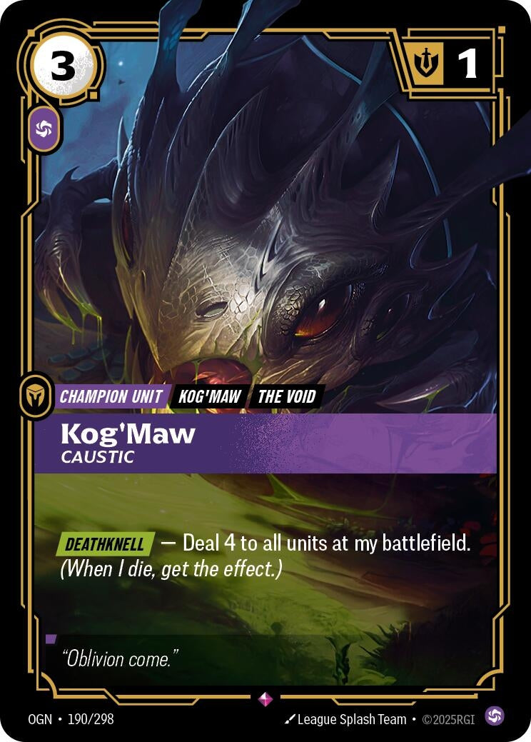 Image for Kog'Maw - Caustic (190/298) (Origins) - Riftbound: League of Legends Trading Card Game