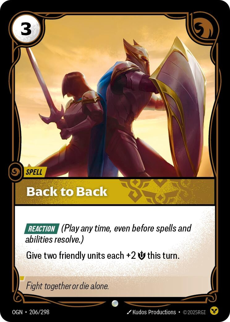 Image for Back to Back (206/298) (Origins) - Riftbound: League of Legends Trading Card Game
