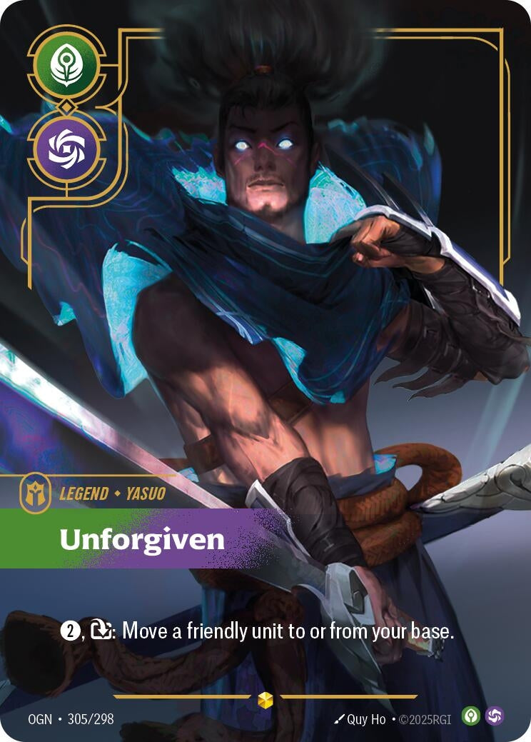 Image for Yasuo - Unforgiven (Overnumbered) (305/298) (Origins) - Riftbound: League of Legends Trading Card Game