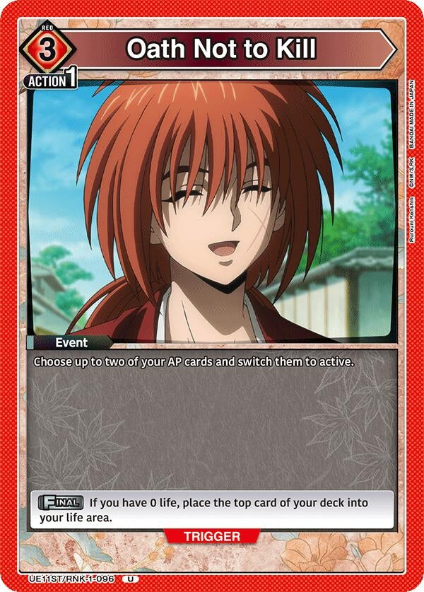 Image for Oath Not to Kill (UE11ST/RNK-1-096) (UE11ST: Rurouni Kenshin Starter Deck) - Union Arena