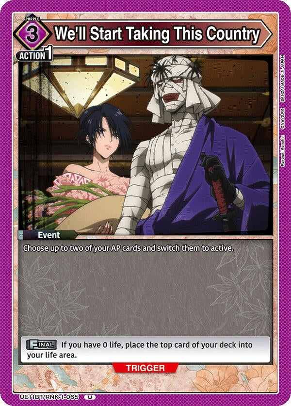 Image for We'll Start Taking This Country (UE11BT/RNK-1-065) (UE11BT: Rurouni Kenshin) - Union Arena