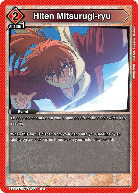 Image for Hiten Mitsurugi-ryu (UE11BT/RNK-1-098) (UE11BT: Rurouni Kenshin) - Union Arena