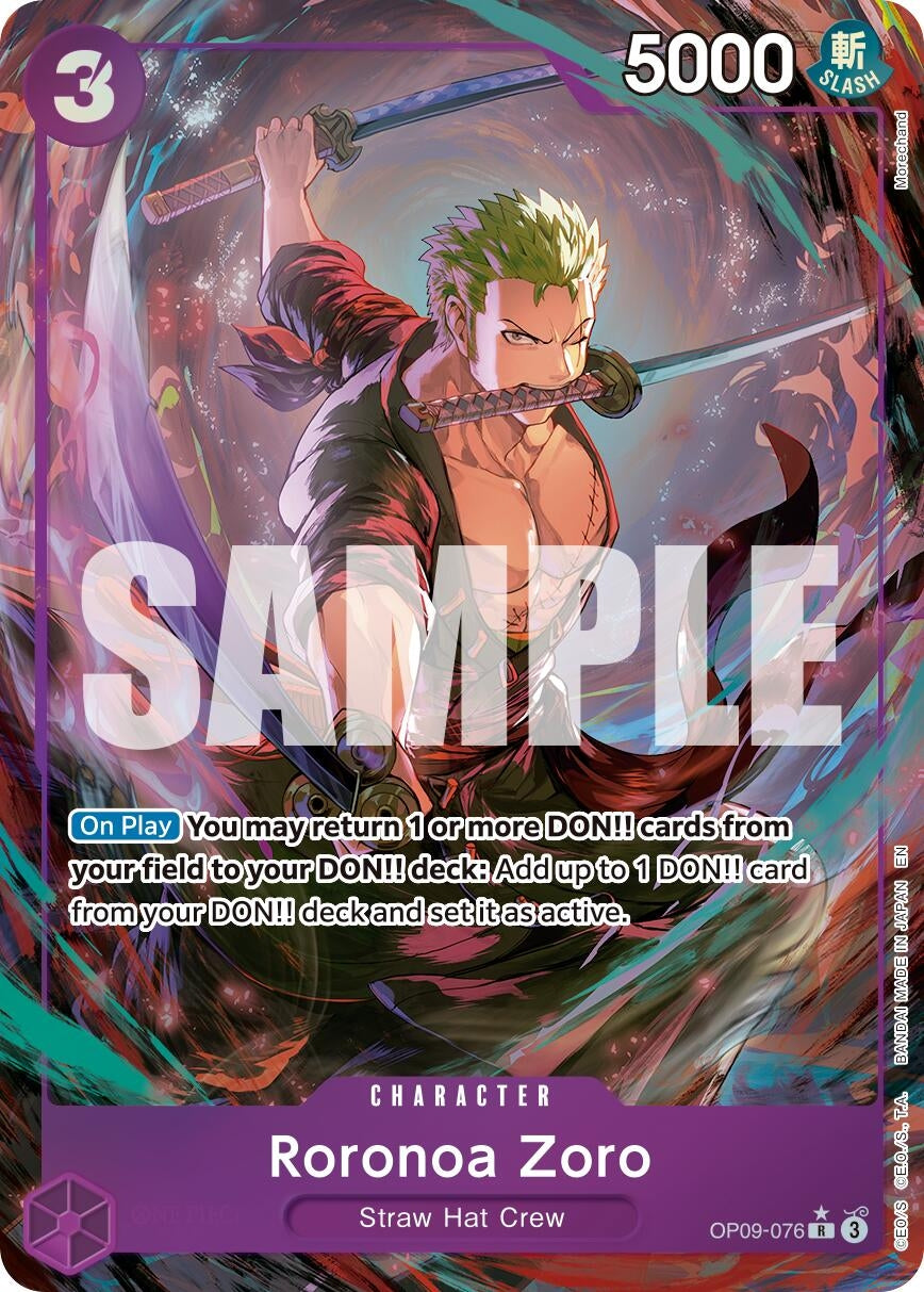 Image for Roronoa Zoro - OP09-076 (Alternate Art) (OP09-076) (Premium Booster -The Best- Vol. 2) - One Piece Card Game