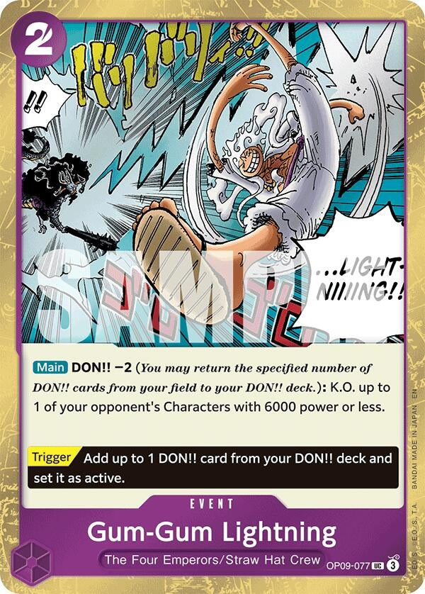 Image for Gum-Gum Lightning (Pirate Foil) (OP09-077) (Premium Booster -The Best- Vol. 2) - One Piece Card Game