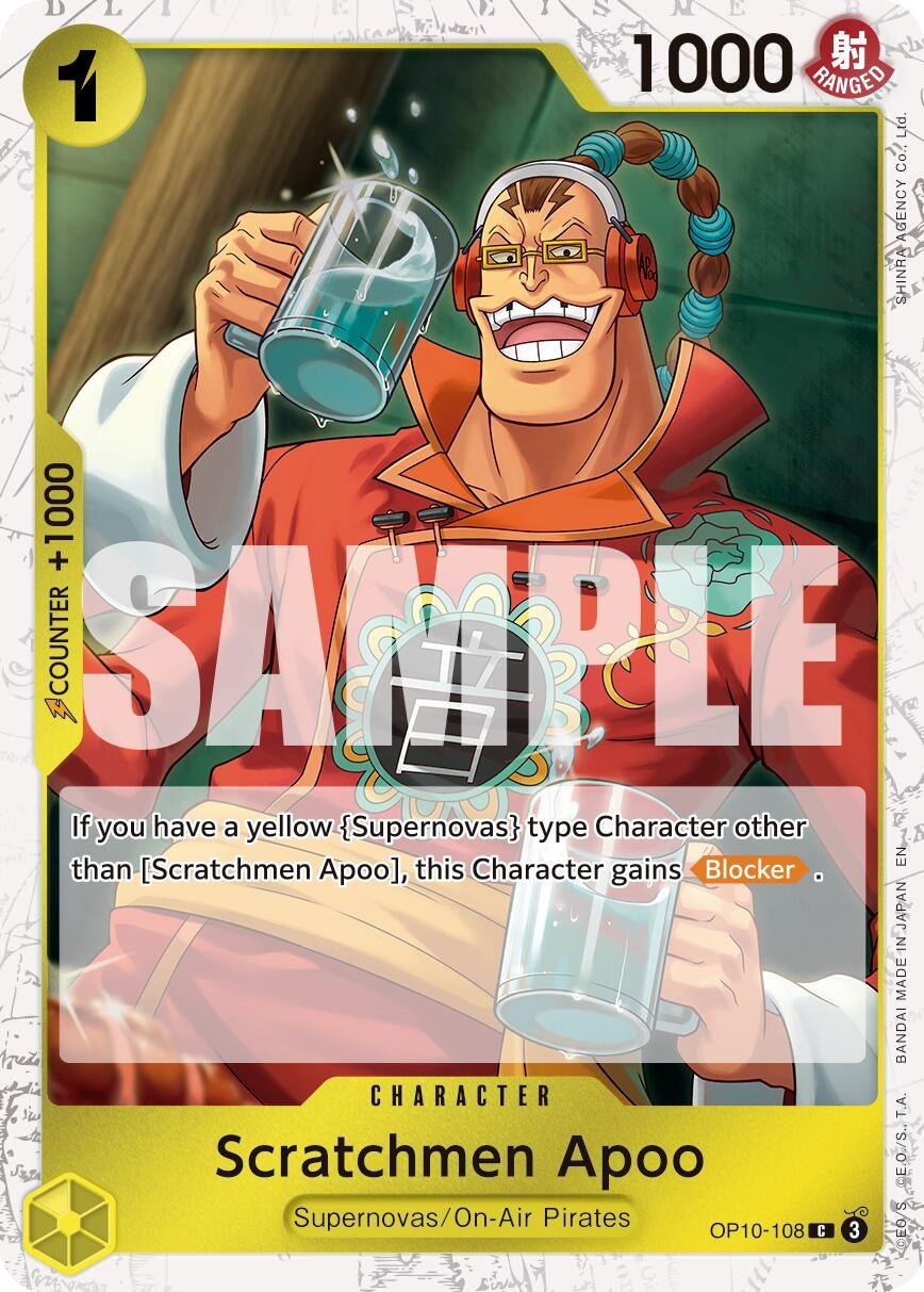 Image for Scratchmen Apoo - OP10-108 (Pirate Foil) (OP10-108) (Premium Booster -The Best- Vol. 2) - One Piece Card Game