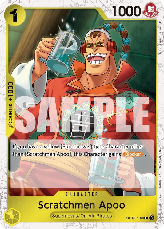 Image for Scratchmen Apoo - OP10-108 (Pirate Foil) (OP10-108) (Premium Booster -The Best- Vol. 2) - One Piece Card Game