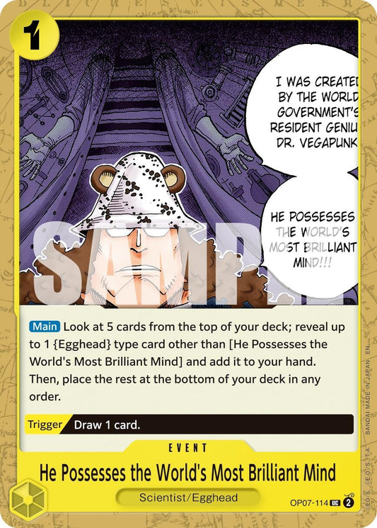 Image for He Possesses the World's Most Brilliant Mind (Reprint) (OP07-114) (Premium Booster -The Best- Vol. 2) - One Piece Card Game