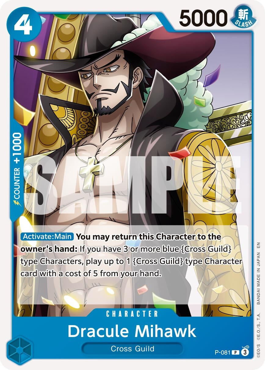 Image for Dracule Mihawk - P-081 (Reprint) (P-081) (Premium Booster -The Best- Vol. 2) - One Piece Card Game