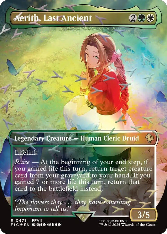 Aerith, Last Ancient (Borderless) (Chocobo Track Foil) (471) (Commander: FINAL FANTASY)