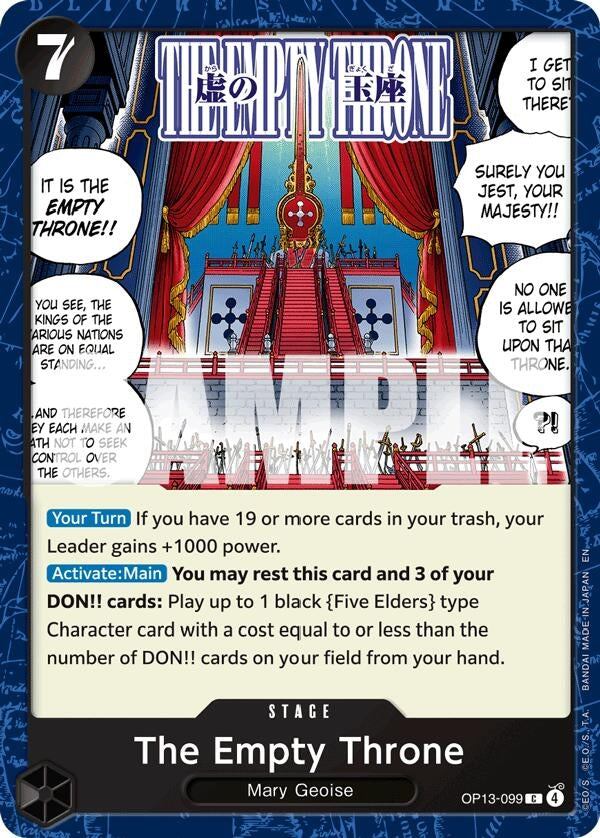 Image for The Empty Throne (OP13-099) (Carrying On His Will) - One Piece Card Game