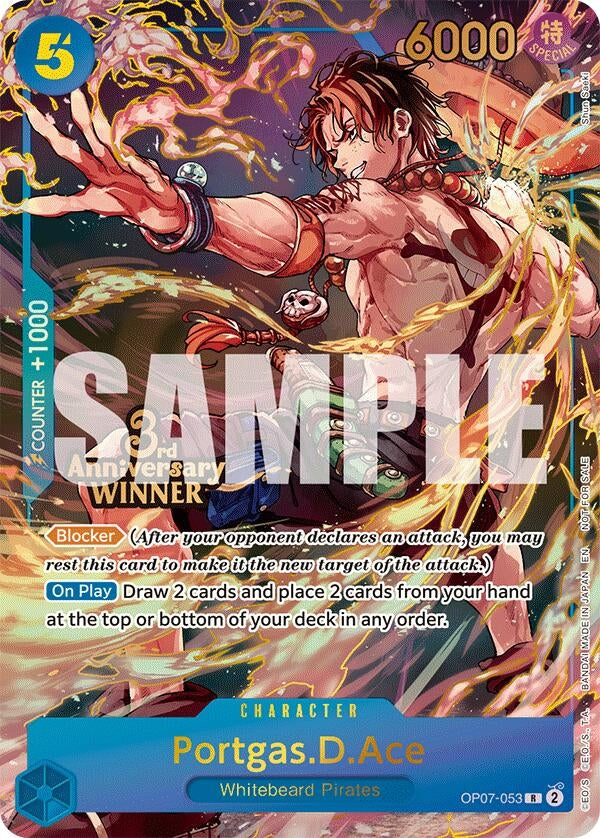 Image for Portgas.D.Ace - OP07-053 (3rd Anniversary Winner) (OP07-053) - One Piece Card Game