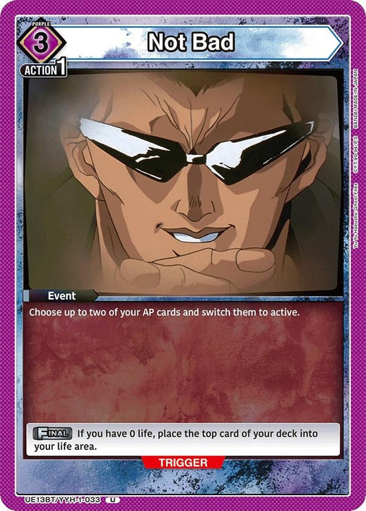 Image for Not Bad (UE13BT/YYH-1-033) (UE13BT: Yu Yu Hakusho: Ghost Files) - Union Arena
