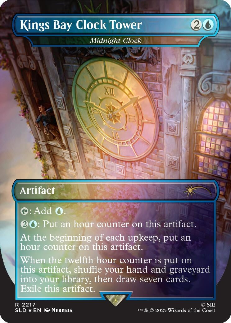 Image for Kings Bay Clock Tower - Midnight Clock (Rainbow Foil) (2217) - Magic: The Gathering