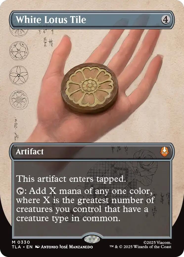 Image for White Lotus Tile (Borderless) (330) (Avatar: The Last Airbender) - Magic: The Gathering