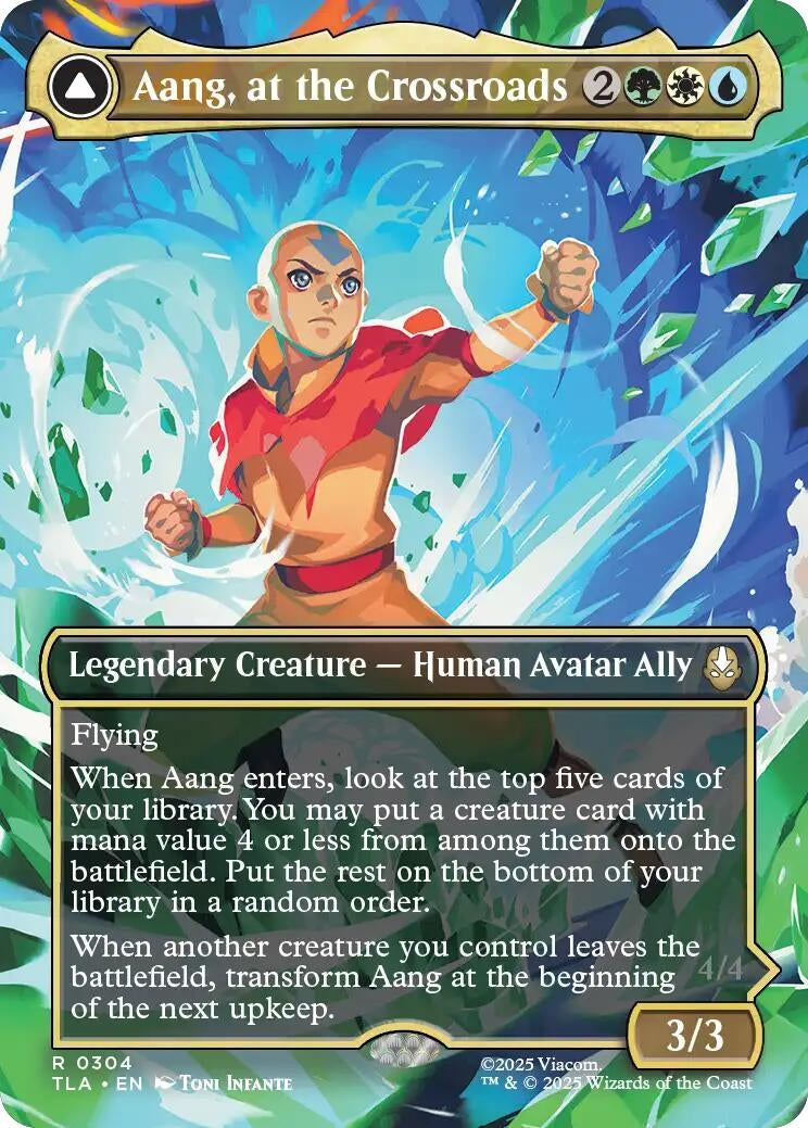 Image for Aang, at the Crossroads (Borderless) (304) (Avatar: The Last Airbender) - Magic: The Gathering