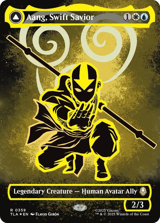 Image for Aang, Swift Savior (Borderless) (Neon Ink Foil) (359) (Avatar: The Last Airbender) - Magic: The Gathering