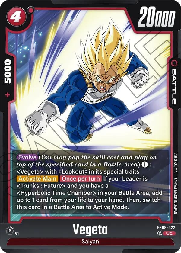 Image for Vegeta - FB08-022 (FB08-022) (Saiyan's Pride) - Dragon Ball Super: Fusion World