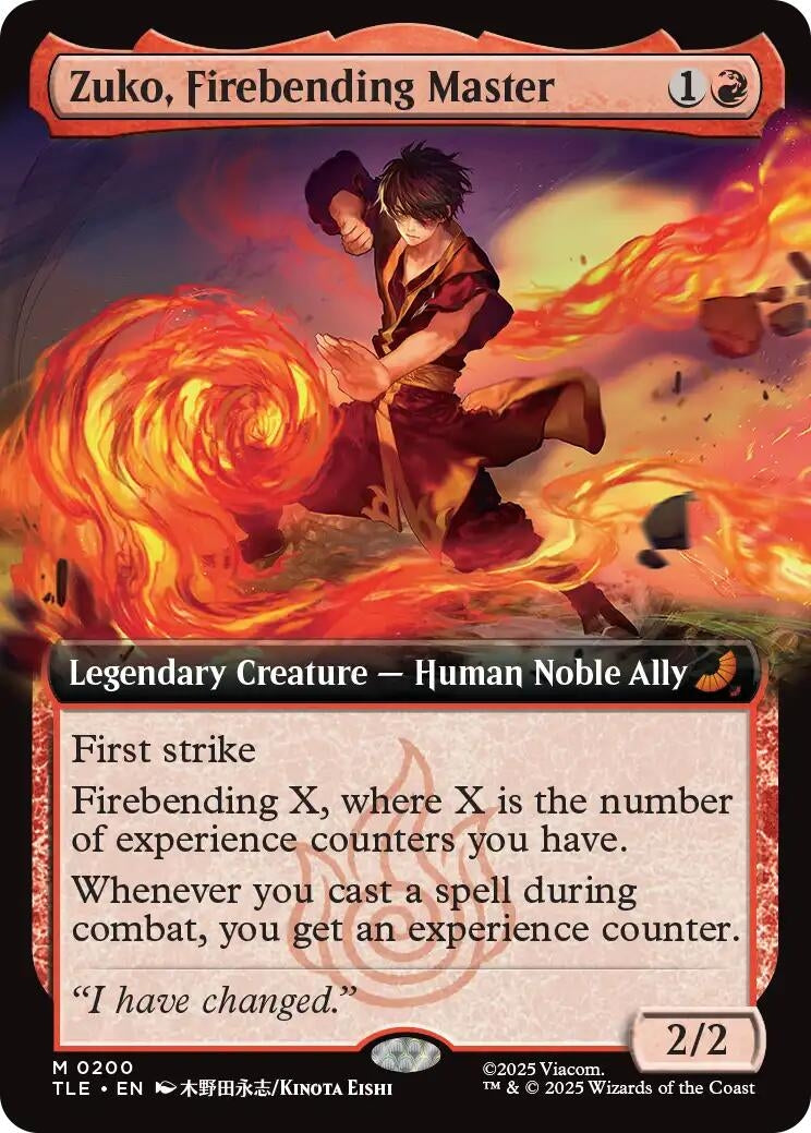 Image for Zuko, Firebending Master (Extended Art) (200) - Magic: The Gathering
