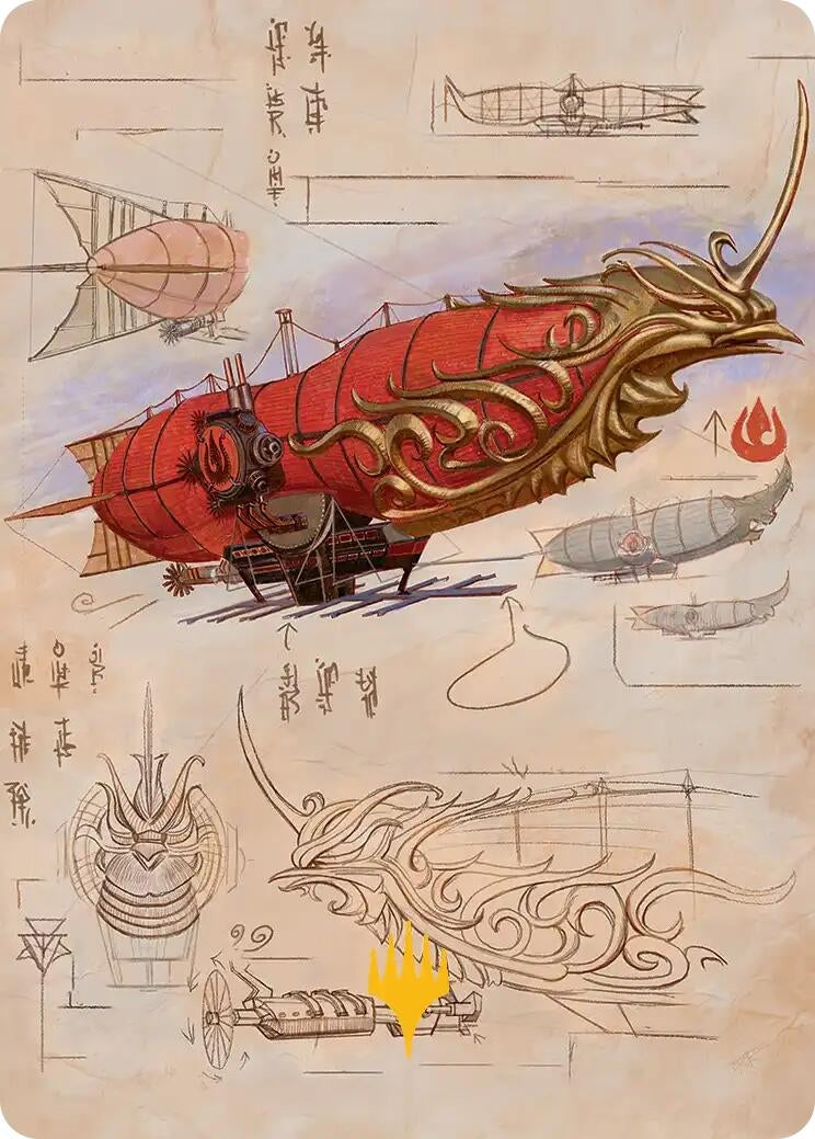 Image for Phoenix Fleet Airship Art Card (Gold-Stamped Planeswalker Symbol) (35) (Avatar: The Last Airbender) - Magic: The Gathering