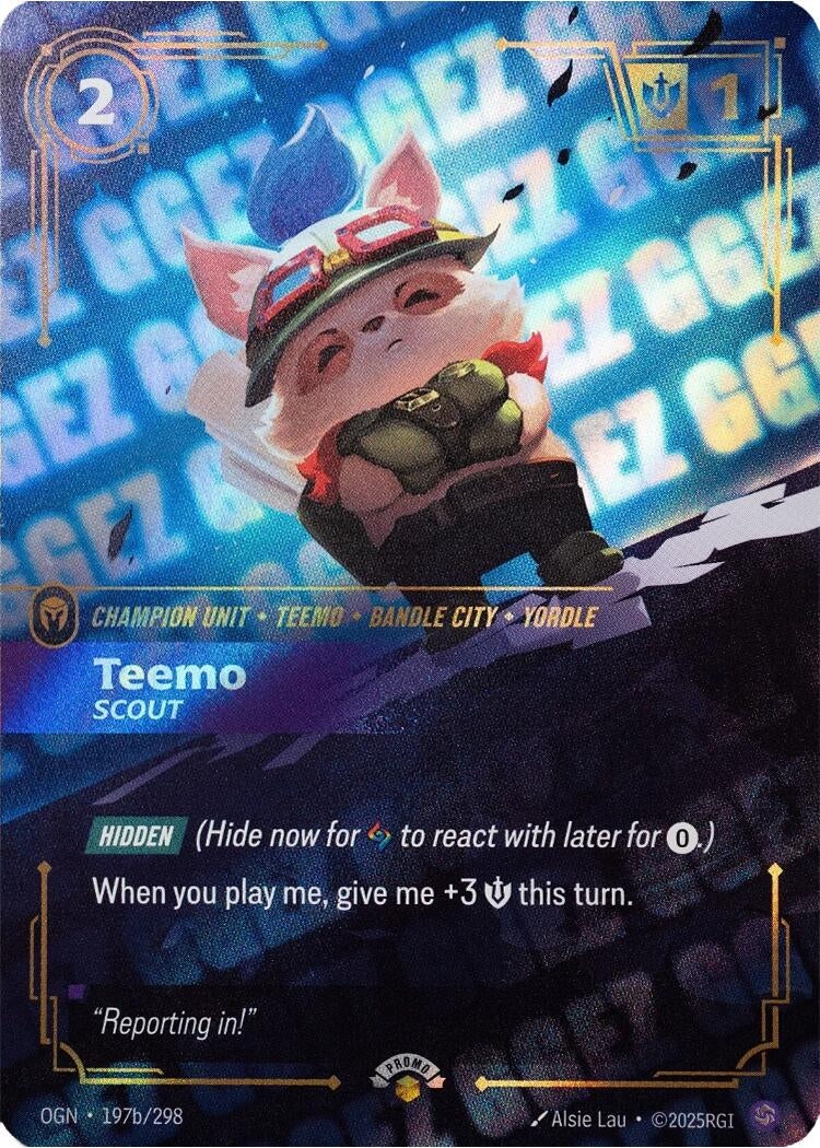 Image for Teemo - Scout (GG EZ) (197b/298) - Riftbound: League of Legends Trading Card Game