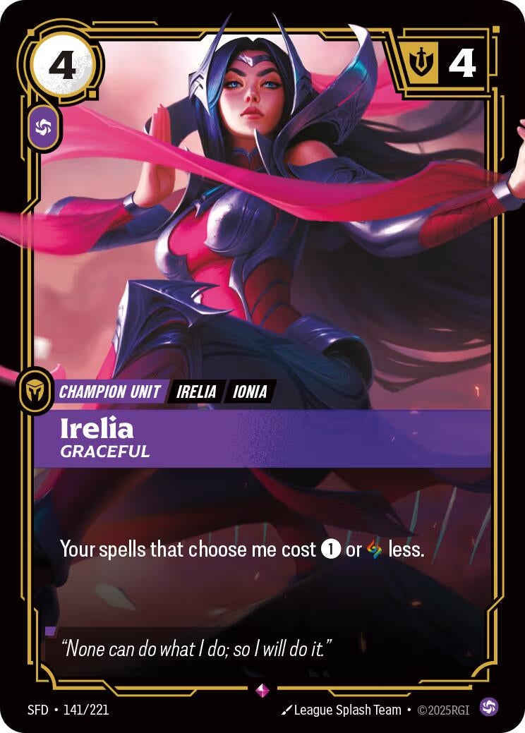 Image for Irelia - Graceful (141/221) - Riftbound: League of Legends Trading Card Game