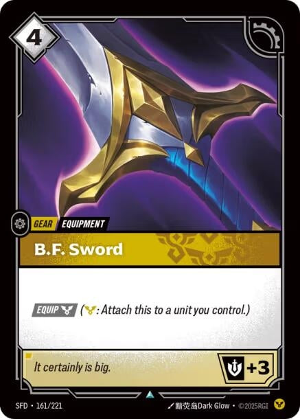 Image for B.F. Sword (161/221) - Riftbound: League of Legends Trading Card Game