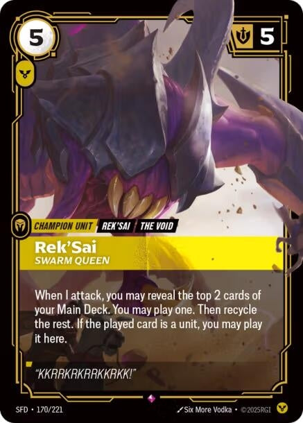 Image for Rek'Sai - Swarm Queen (170/221) - Riftbound: League of Legends Trading Card Game