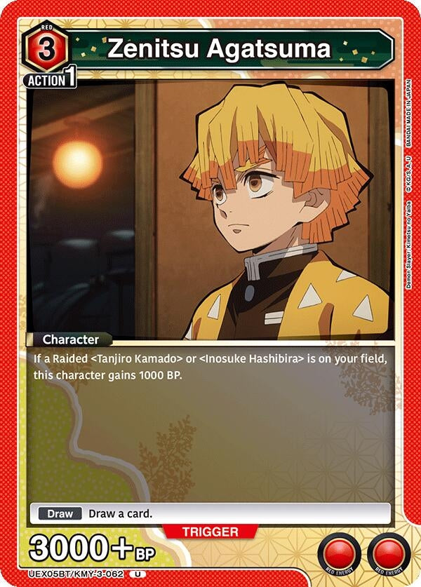 Image for Zenitsu Agatsuma (UEX05BT/KMY-3-062) (UEX05BT: Demon Slayer: Kimetsu no Yaiba Vol.2) - Union Arena