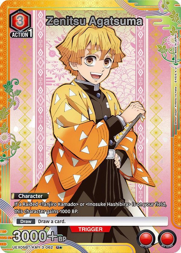 Image for Zenitsu Agatsuma (U*) (UEX05BT/KMY-3-062) (UEX05BT: Demon Slayer: Kimetsu no Yaiba Vol.2) - Union Arena