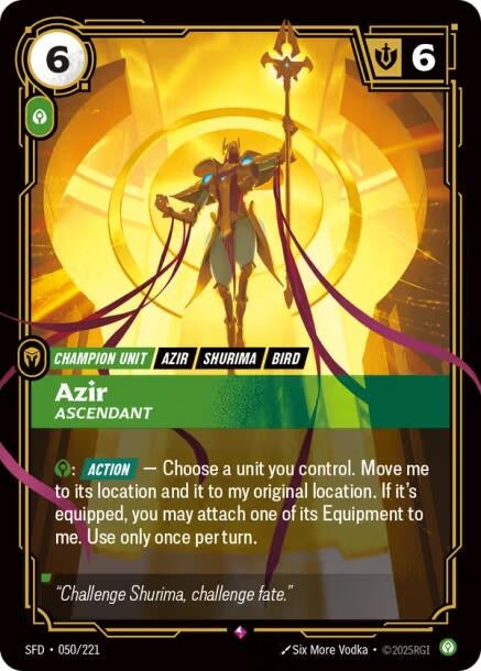 Image for Azir - Ascendant (050/221) - Riftbound: League of Legends Trading Card Game