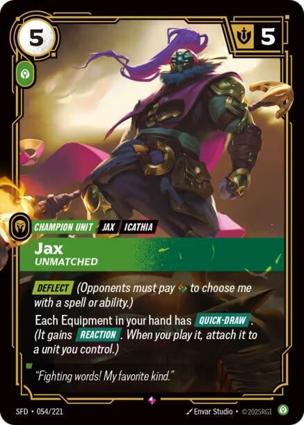 Image for Jax - Unmatched (054/221) - Riftbound: League of Legends Trading Card Game