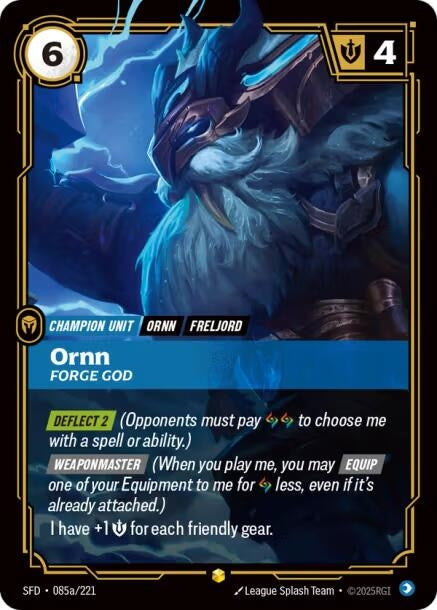 Image for Ornn - Forge God (Alternate Art) (085a/221) - Riftbound: League of Legends Trading Card Game