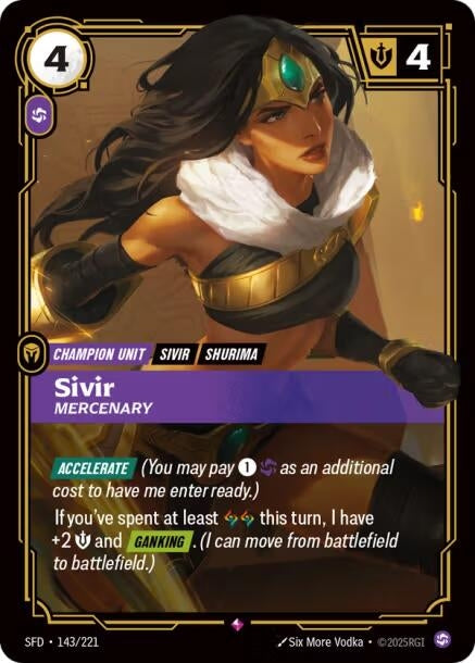 Image for Sivir - Mercenary (143/221) - Riftbound: League of Legends Trading Card Game