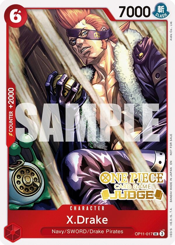 Image for X.Drake (Judge Pack Vol. 7) (OP11-017) - One Piece Card Game