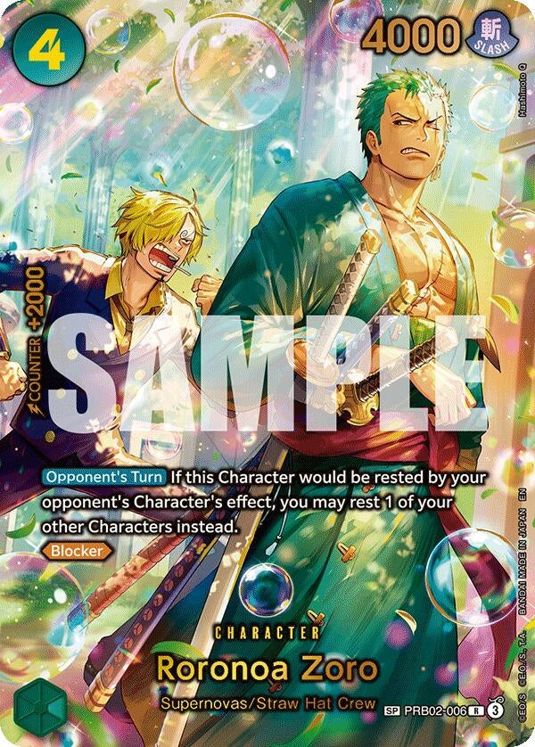 Image for Roronoa Zoro - PRB02-006 (SP) (PRB02-006) - One Piece Card Game