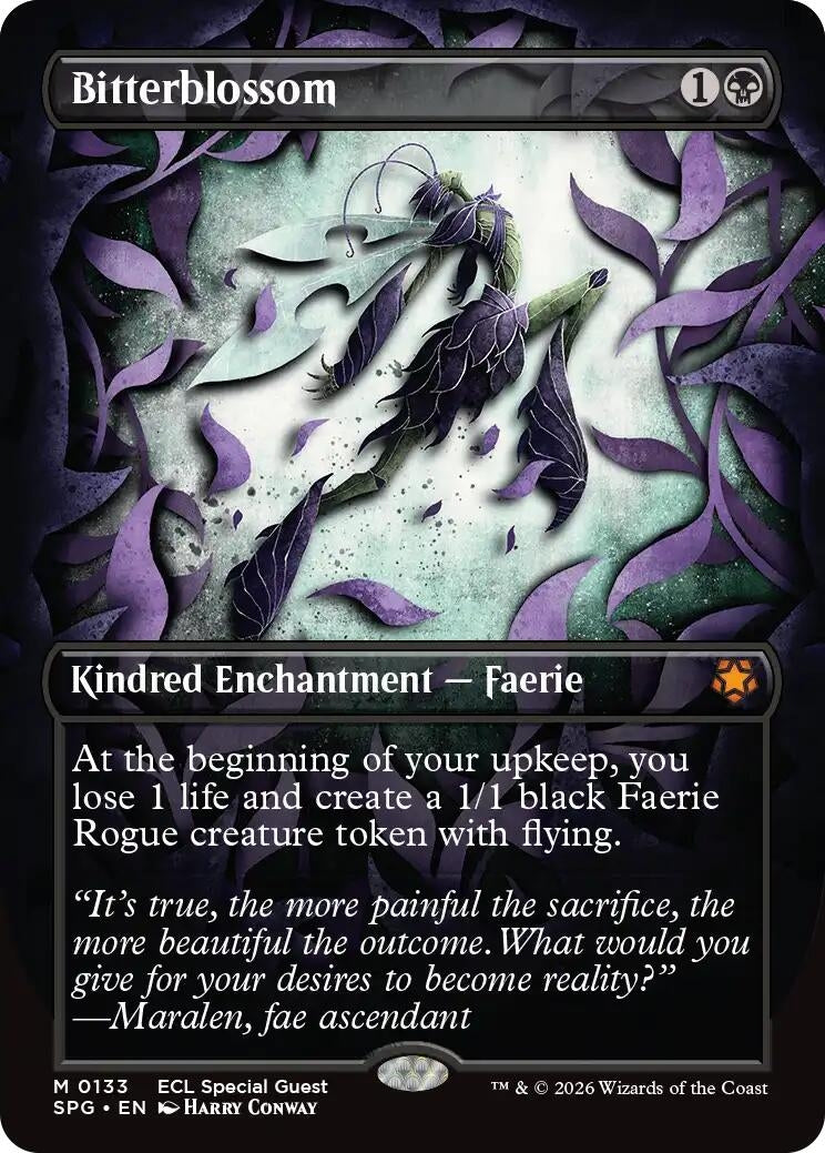 Image for Bitterblossom (Borderless) (133) - Magic: The Gathering