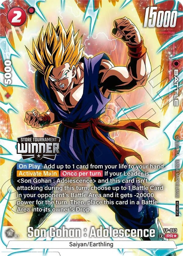 Image for Son Gohan : Adolescence (Tournament Pack -Winner- 09) (FP-063) - Dragon Ball Super: Fusion World