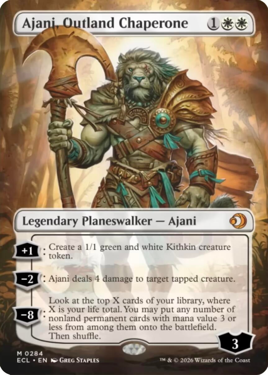 Image for Ajani, Outland Chaperone (Borderless) (284) - Magic: The Gathering