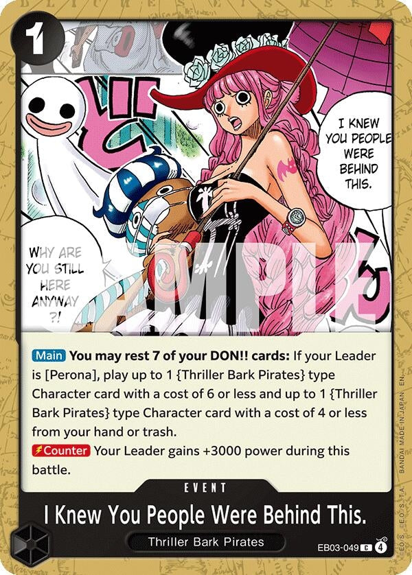 Image for I Knew You People Were Behind This. (EB03-049) (Extra Booster: One Piece Heroines Edition) - One Piece Card Game