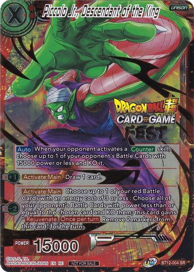 Piccolo Jr., Descendant of the King (Card Game Fest 2022) (BT12-004) [Tournament Promotion Cards] | Red Riot Games CA