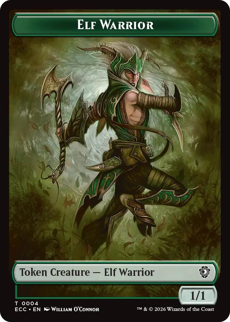 Image for Elf Warrior (0004) // Plant (0005) Double-Sided Token (4 // 5) - Magic: The Gathering